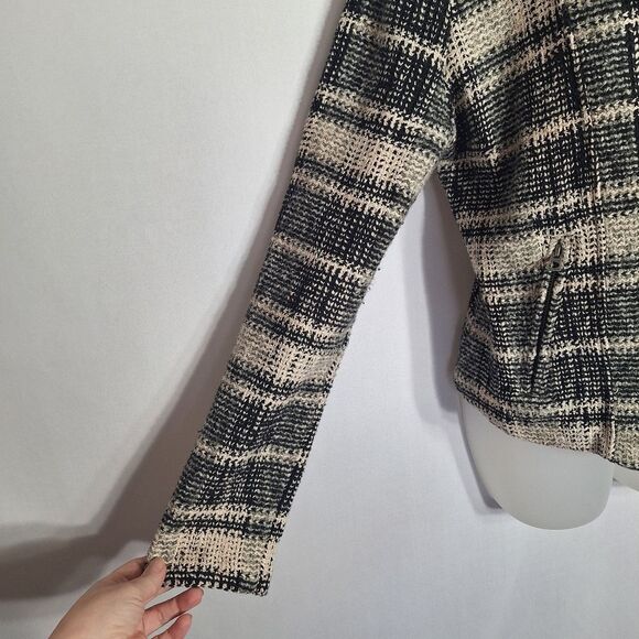 Lucky Brand Womens Harper Tweed Blazer Moto Long Sleeve Business Modern Large - Picture 7 of 12